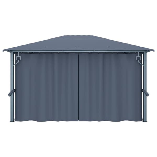 vidaXL havepavillon med gardin 400x300 cm aluminium antracitgrå