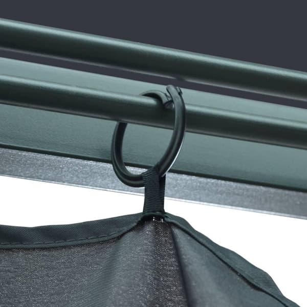 vidaXL havepavillon med gardin 400x300 cm aluminium antracitgrå