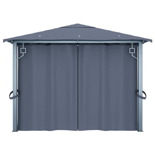 vidaXL Paviljong med gardin 400 x 300 cm antrasitt aluminium