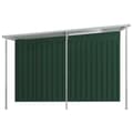 Miniatyrbilde 3 av 8: vidaXL Hageskur med utvidet tak grønn 336x270x181 cm stål