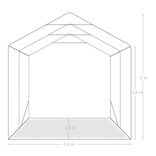 vidaXL Garasjetelt PVC 1,6x2,4 m grønn