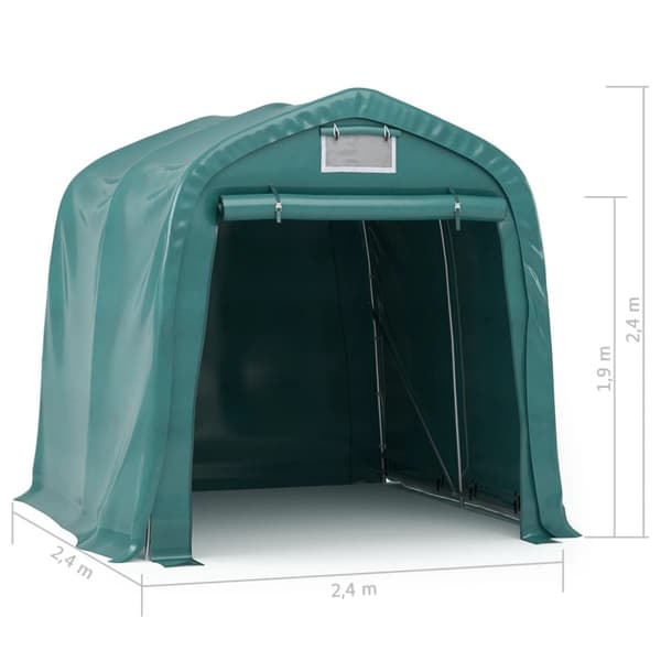 vidaXL garagetelt 2,4x2,4 cm PVC grøn