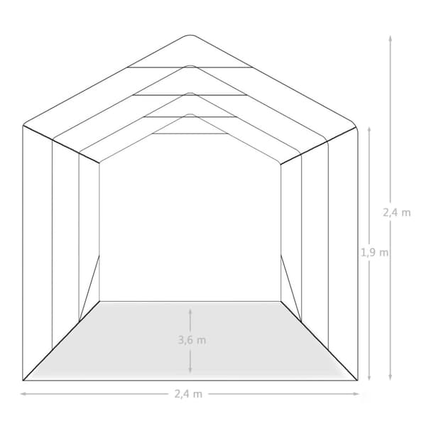 vidaXL garagetelt 2,4x3,6 m PVC grøn