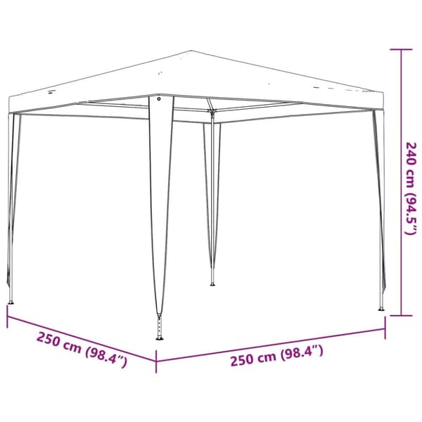 vidaXL Professionellt partytält 2,5x2,5 m antracit 90 g/m²