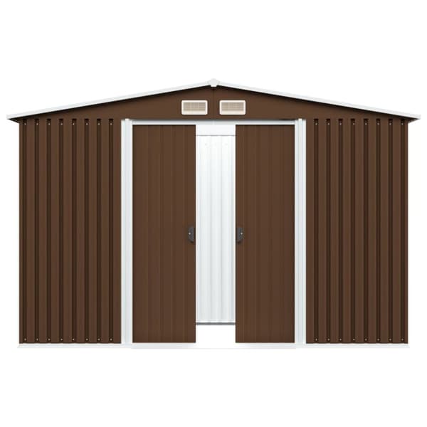vidaXL Puutarhan varastovaja ruskea 257x205x178 cm teräs