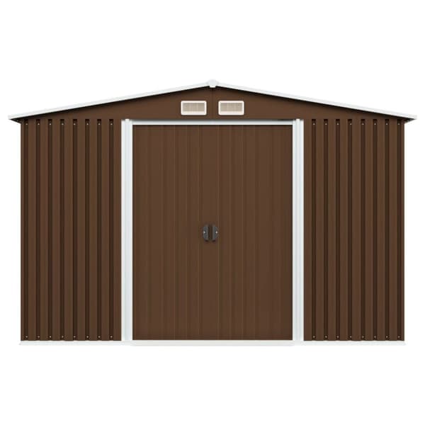 vidaXL Puutarhan varastovaja ruskea 257x205x178 cm teräs