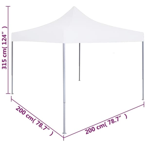 vidaXL foldbart festtelt 2x2 m stål hvid