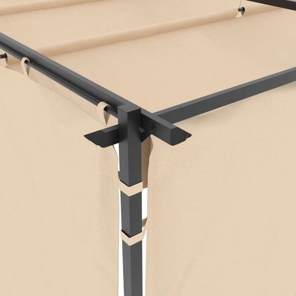 vidaXL pavillon med gardiner 3x3 m stål cremefarvet
