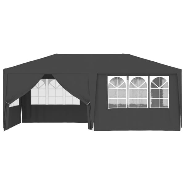 vidaXL festtelt med sidevægge 4x6 m 90 g/m² antracitgrå