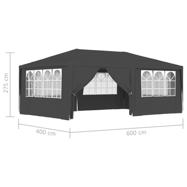 vidaXL festtelt med sidevægge 4x6 m 90 g/m² antracitgrå