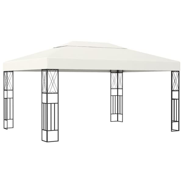vidaXL Paviljong 3x4 m kremhvit stoff