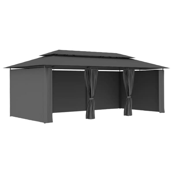 vidaXL Paviljong med gardiner 600x298x270 cm antrasitt
