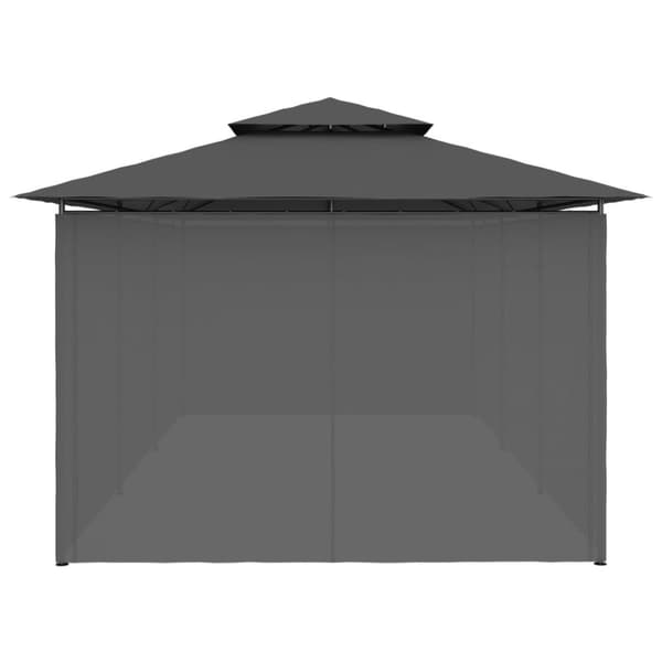 vidaXL Paviljong med gardiner 600x298x270 cm antrasitt
