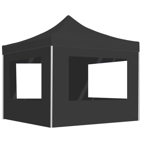 vidaXL foldbart festtelt med vægge aluminium 2 x 2 m antracitgrå