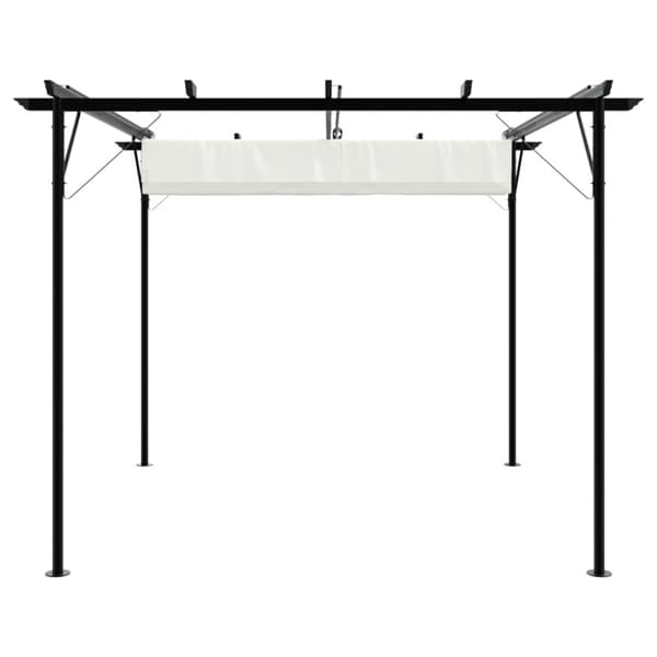 vidaXL Pergola med indragbart tak gräddvit 3x3 m stål