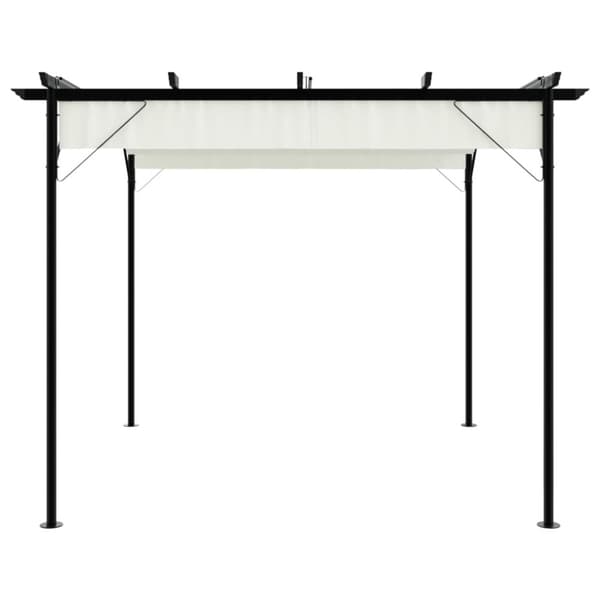 vidaXL Pergola med indragbart tak gräddvit 3x3 m stål