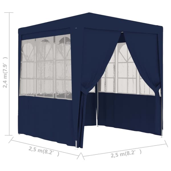 vidaXL Professionellt partytält med väggar 2,5x2,5 m blå 90 g/m²