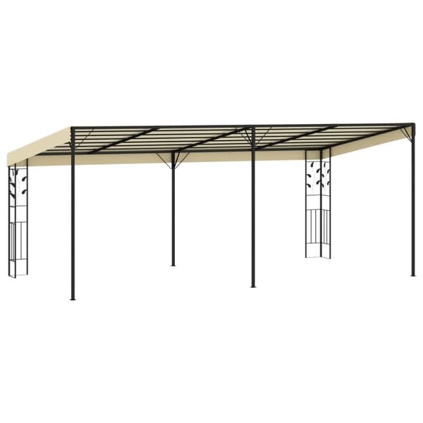 vidaXL vægmonteret pavillon 6x3x2,5 m cremefarvet
