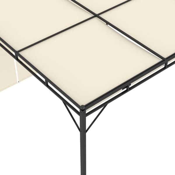 vidaXL Trädgårdspaviljong med draperier 4x3x2,25 m gräddvit