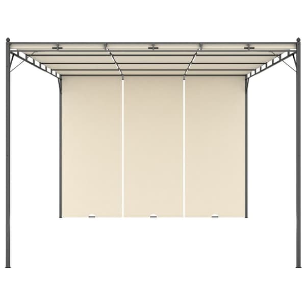 vidaXL Trädgårdspaviljong med draperier 4x3x2,25 m gräddvit