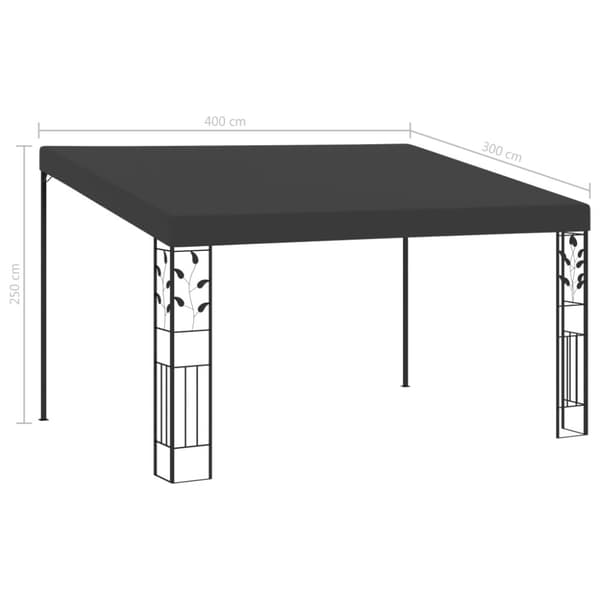 vidaXL vægmonteret pavillon 4x3x2,5 m antracitgrå