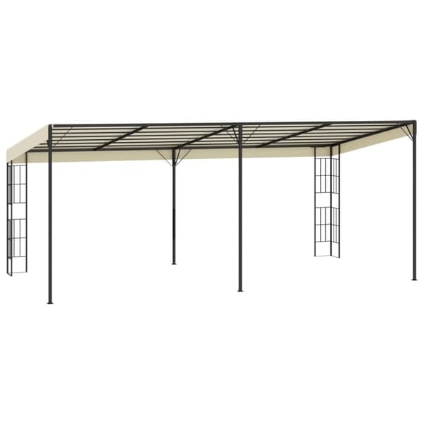 vidaXL vægmonteret pavillon 3x6 m stof cremefarvet