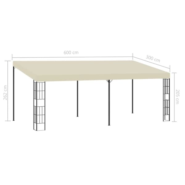 vidaXL vægmonteret pavillon 3x6 m stof cremefarvet