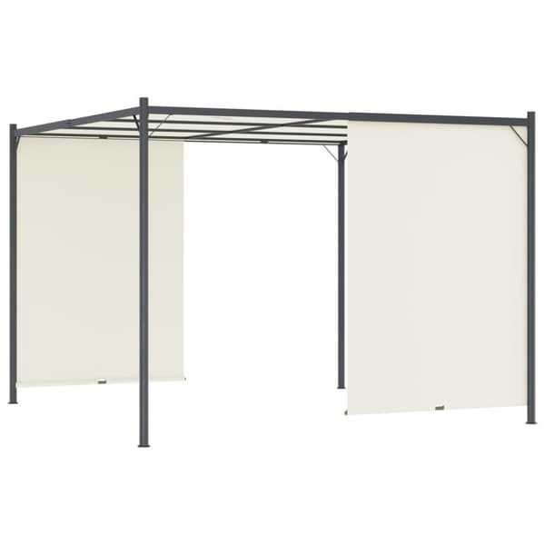 vidaXL Pergola med justerbart tak kremhvit 3x3 m stål