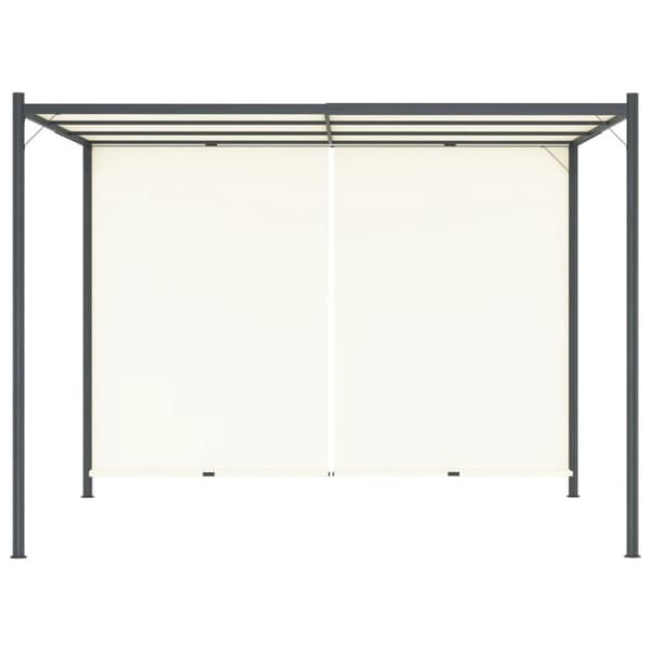 vidaXL Pergola med justerbart tak kremhvit 3x3 m stål