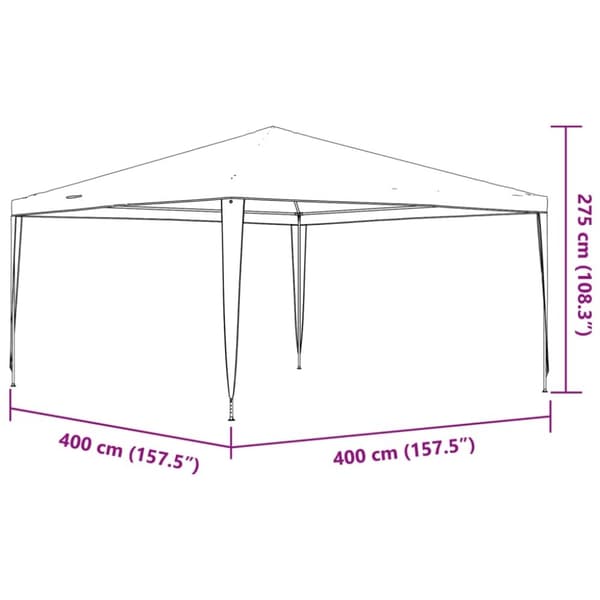 vidaXL Ammattilaisten juhlateltta 4x4 m antrasiitti 90 g/m²