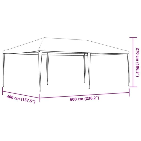 vidaXL Partytelt 4x6 m hvit