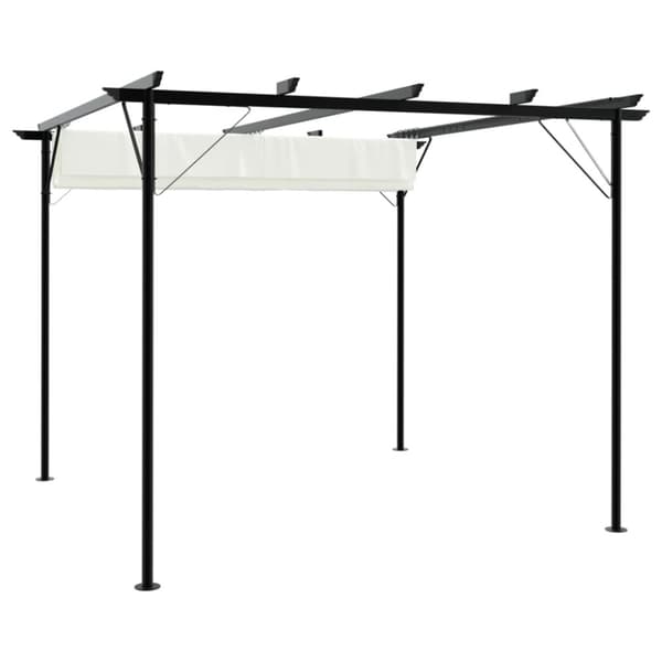 vidaXL pergola med tilbagetrækkeligt tag 3x3 m stål cremefarvet