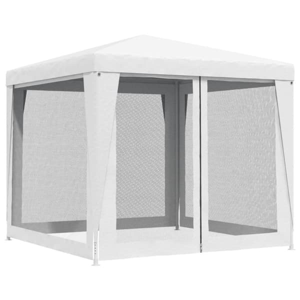 vidaXL Partytelt med 4 sidevegger av netting 2,5x2,5 m hvit