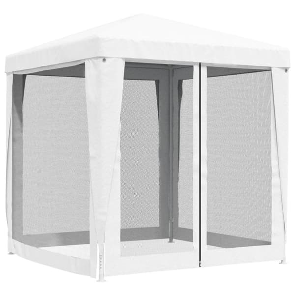 vidaXL Partytelt med 4 sidevegger av netting 2x2 m hvit