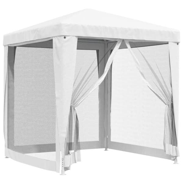 vidaXL Partytelt med 4 sidevegger av netting 2x2 m hvit