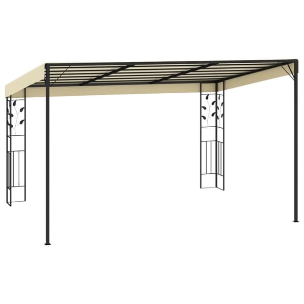 vidaXL Väggmonterad paviljong 4x3x2,5 m gräddvit