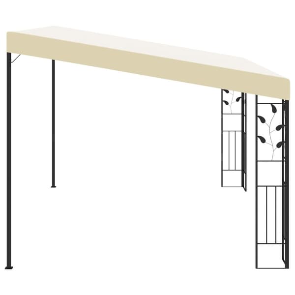 vidaXL Väggmonterad paviljong 4x3x2,5 m gräddvit