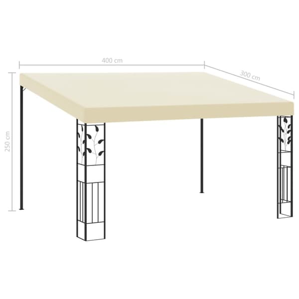 vidaXL Väggmonterad paviljong 4x3x2,5 m gräddvit
