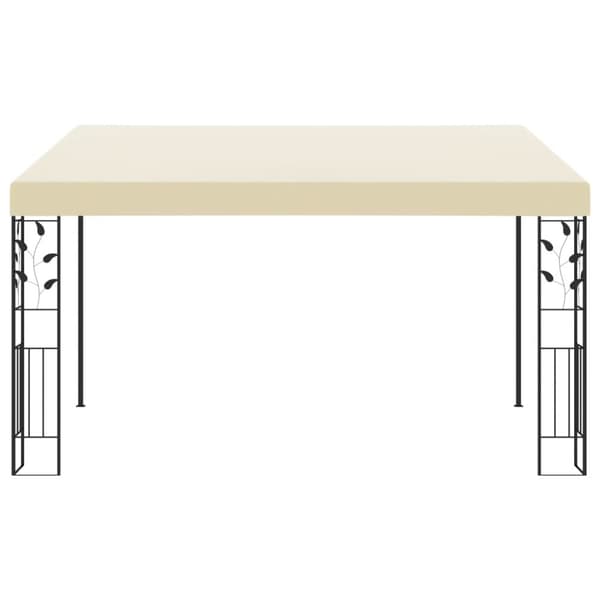 vidaXL Väggmonterad paviljong 4x3x2,5 m gräddvit