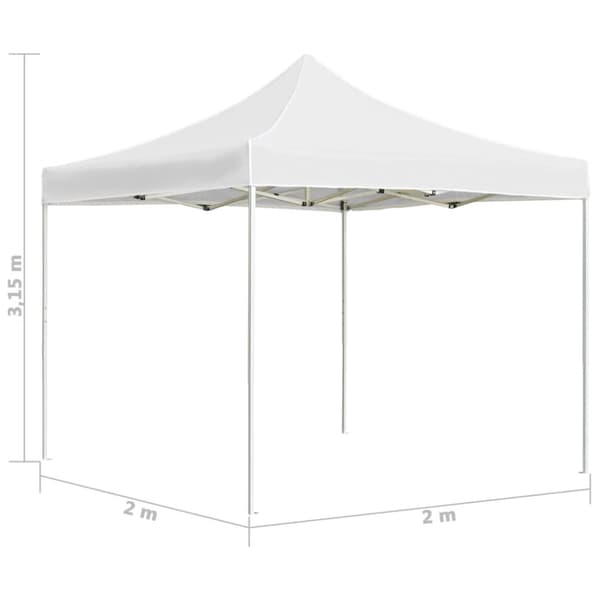 vidaXL foldbart festtelt aluminium 2 x 2 m hvid