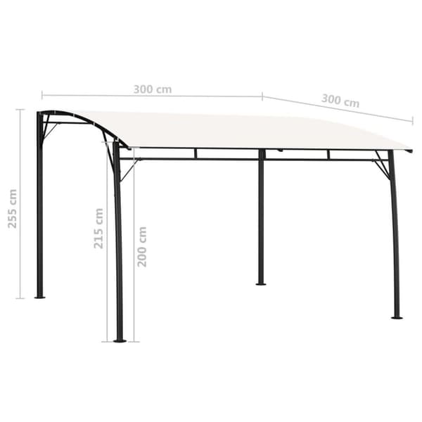 vidaXL Puutarhan aurinkokatos 3x3x2,55 m kerma