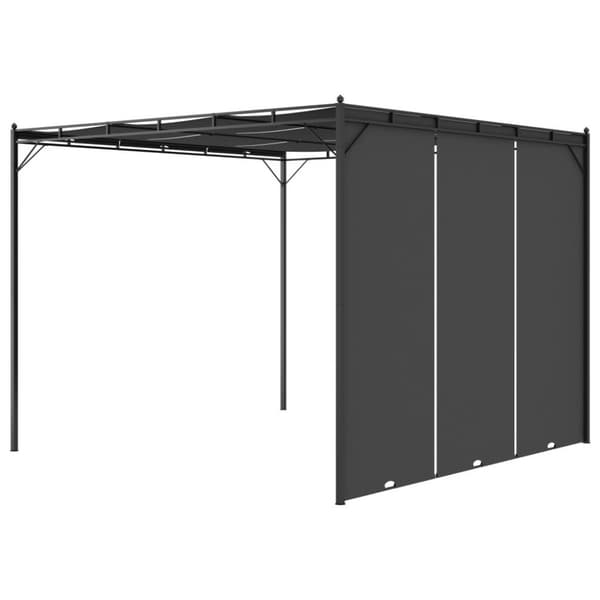 vidaXL havepavillon med gardin 3x3x2,25m antracitgrå