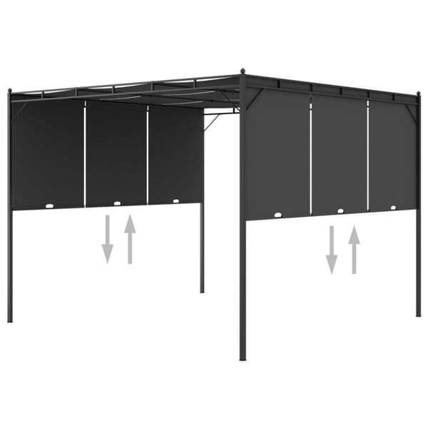 vidaXL havepavillon med gardin 3x3x2,25m antracitgrå