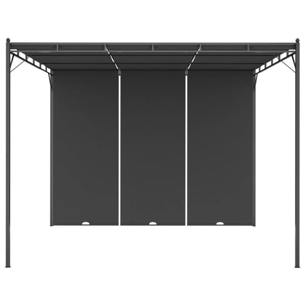vidaXL havepavillon med gardin 3x3x2,25m antracitgrå