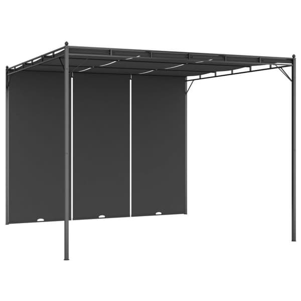 vidaXL havepavillon med gardin 3x3x2,25m antracitgrå