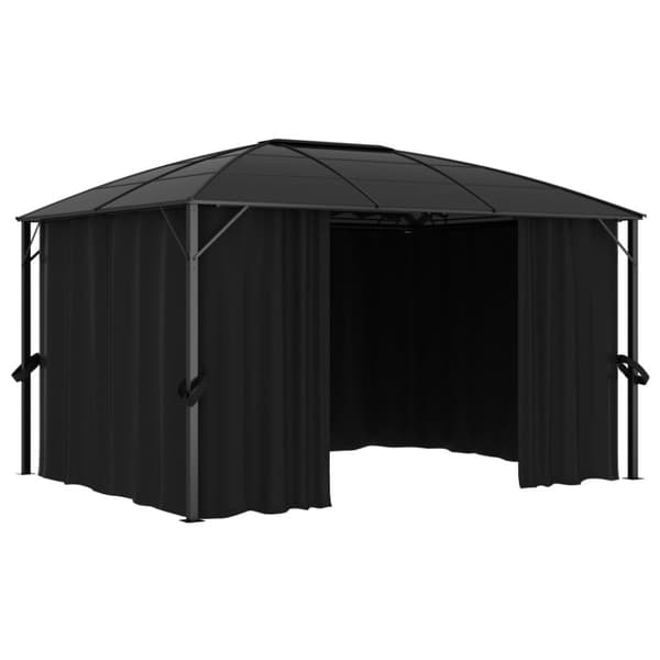 vidaXL Huvimaja verhoilla 400x300x265 cm antrasiitti