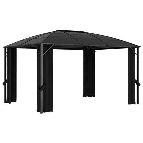 vidaXL Huvimaja verhoilla 400x300x265 cm antrasiitti