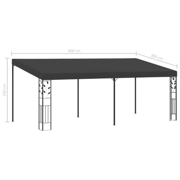 vidaXL Väggmonterad paviljong 6x3x2,5 m antracit