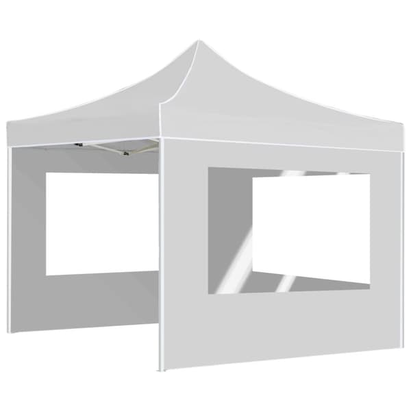 vidaXL Profesjonelt foldbart festtelt med vegger aluminium 2x2 m hvit