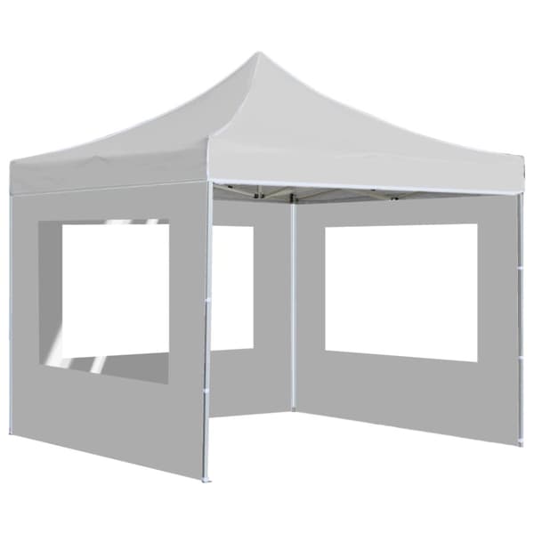 vidaXL Profesjonelt foldbart festtelt med vegger aluminium 2x2 m hvit
